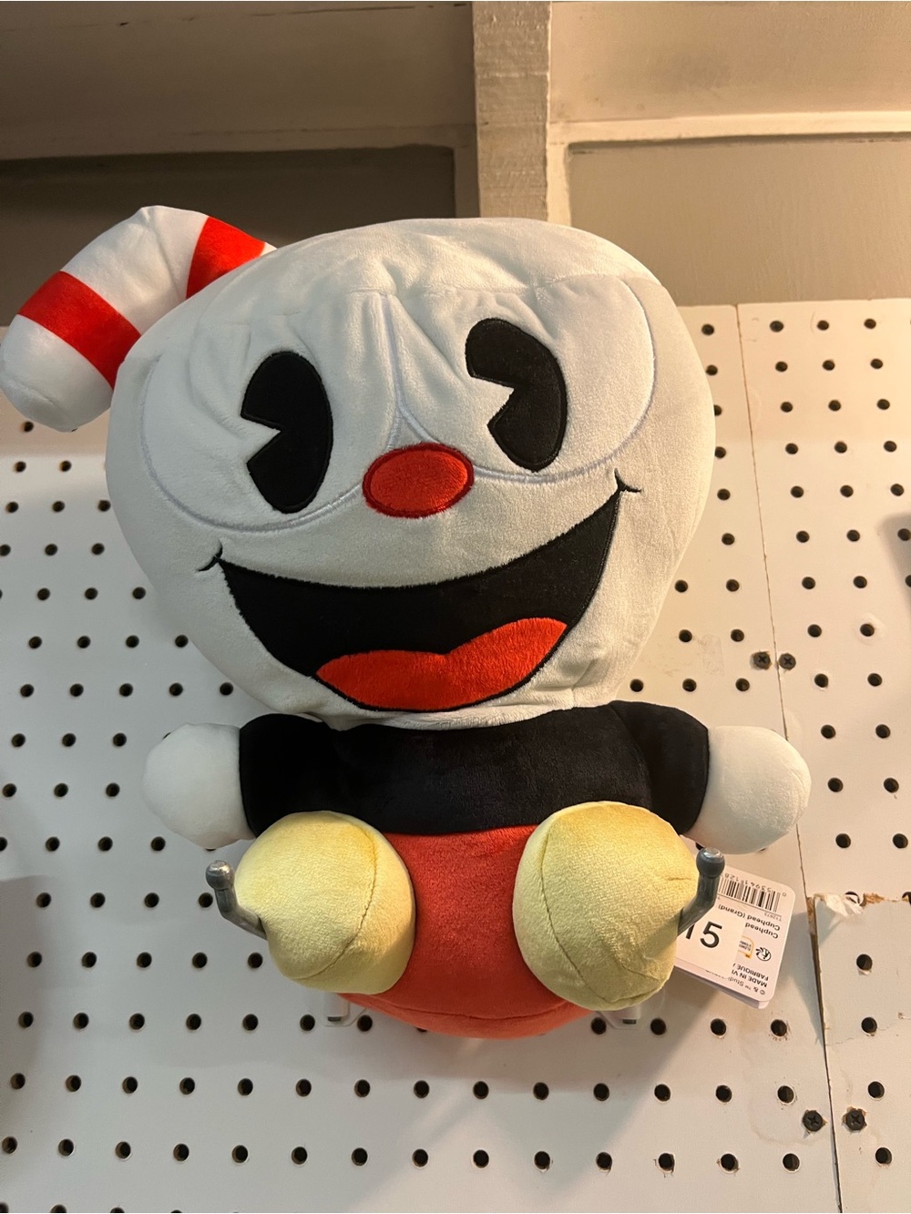 Cuphead Plush Toy - White, Red, Black